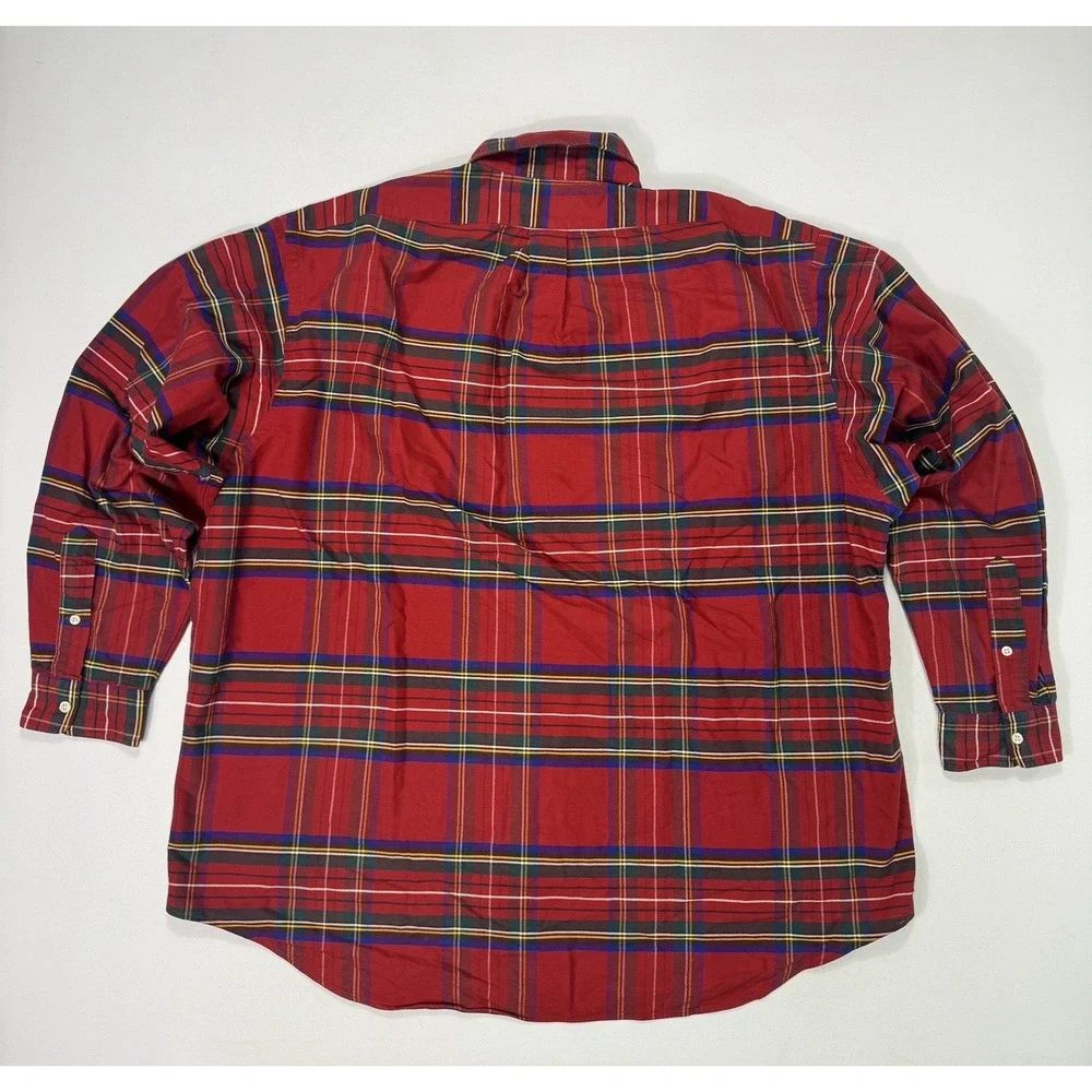 Polo Ralph Lauren Shirt Mens XL Red Green Blue Plaid The Big Oxford Oversized